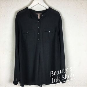 H & M long sleeve black bottom down shirt